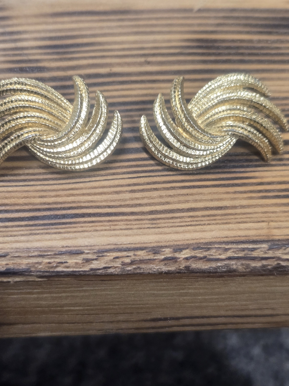 Monet Gold Swirl Clip-On Earrings